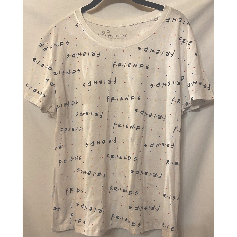 "Friends" T-shirt Women's Sz L-XL White Comfy TV Show Top 100% Cotton White